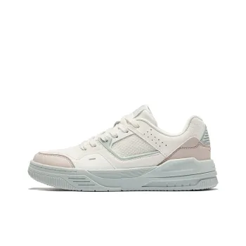 Erke Sheathed Wear Resistant Slip Resistant Low Top Skateboard Shoes Women's Microcrystalline White Pink Brush Gray
