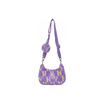 MLB Plush Combo Bag, Crossbody Bag, Shoulder Bag Regular Women's Purple Yellow Color Block