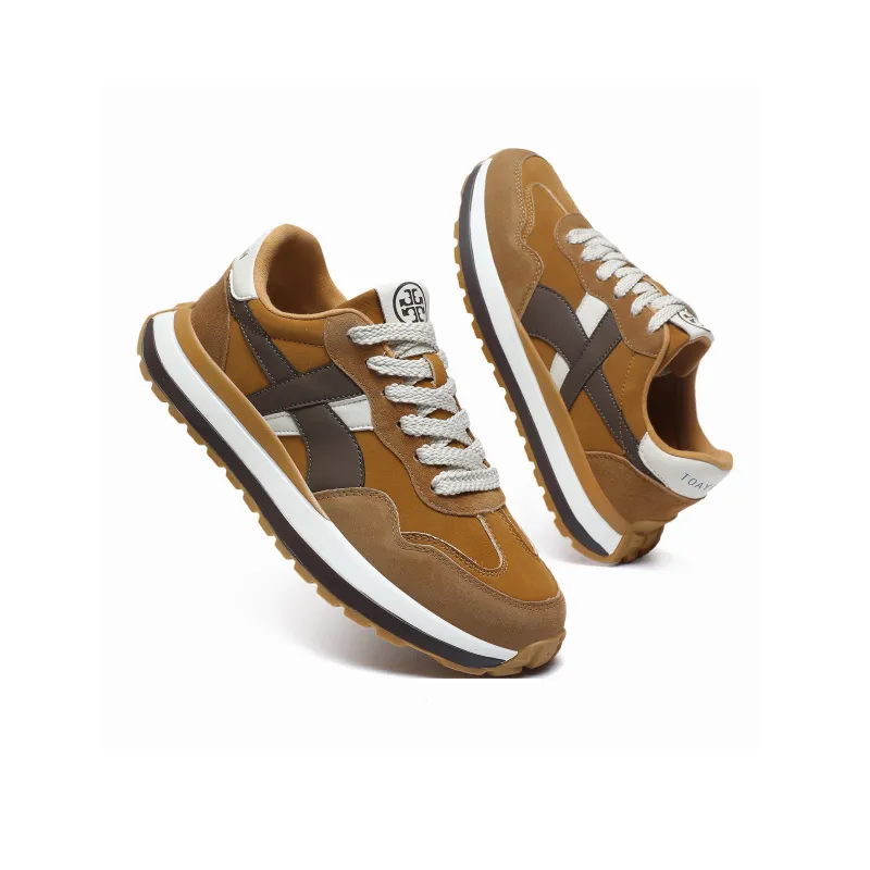 CEDAR HAN Shock Absorbers With Slip Resistant And Abrasion Resistant Properties Low Top Casual Shoes Men's Wheat-2
