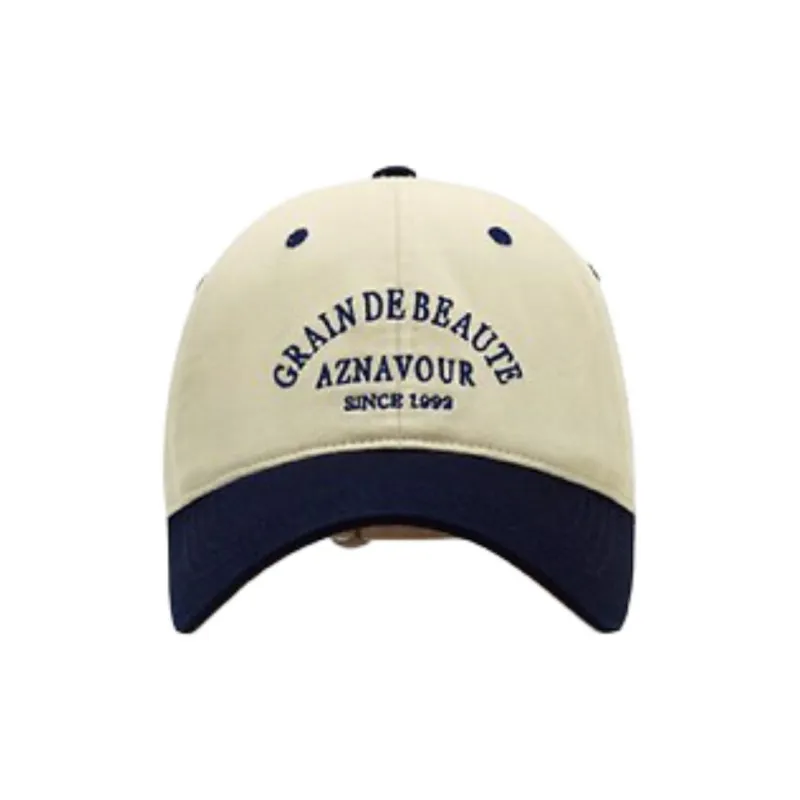 GRAIN DE BEAUTE Cotton Fabric Baseball Caps Unisex Khaki-1