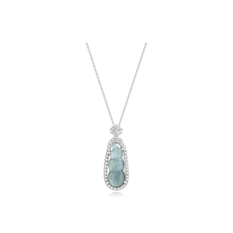Green Craftsman Ice Glutinous Jadeite Necklaces Women's-0