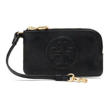 TORY BURCH Perry Leather Coin Purse, Card Holder Women's Black