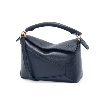 LOEWE Puzzle Soft Grain Calfskin Shoulder Bag, Crossbody Bag, Handbag Mini Women's Dark Marine Blue