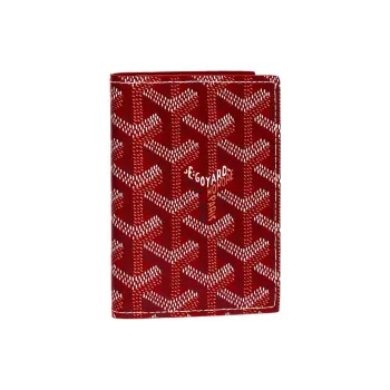 GOYARD SAINT MARC Canvas With Leather Card Holder Unisex Red