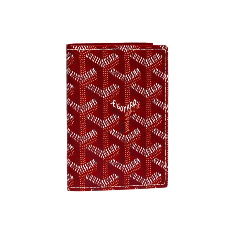 GOYARD SAINT MARC Canvas With Leather Card Holder Unisex Red-0