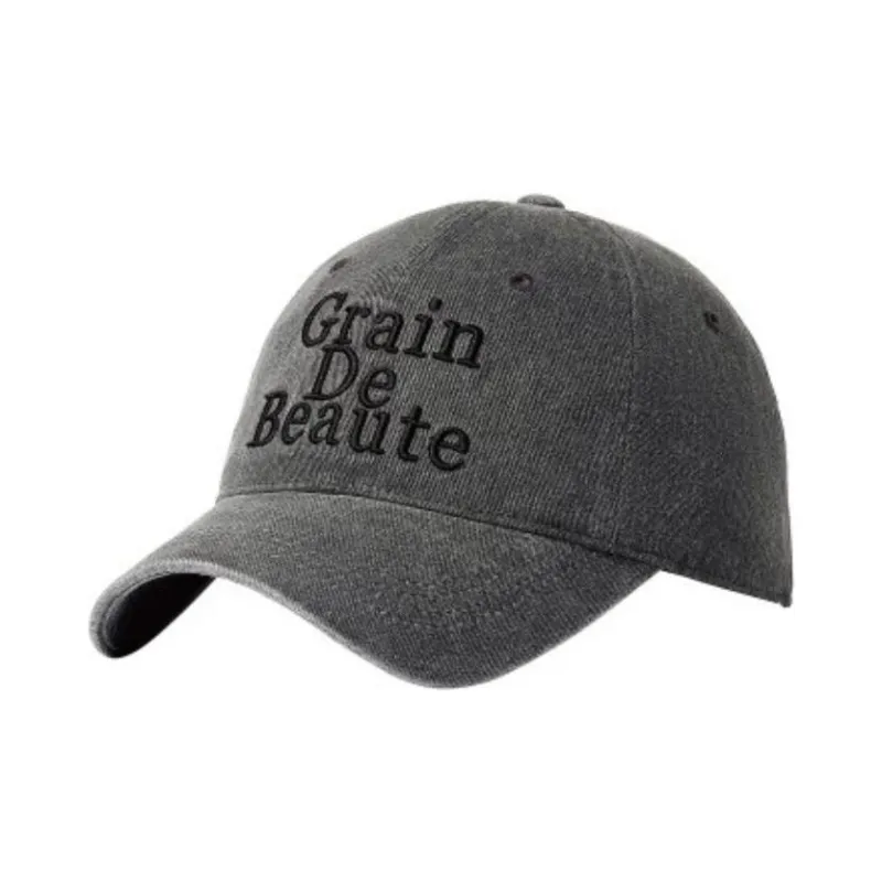 GRAIN DE BEAUTE Cotton Baseball Caps Unisex Gray-0
