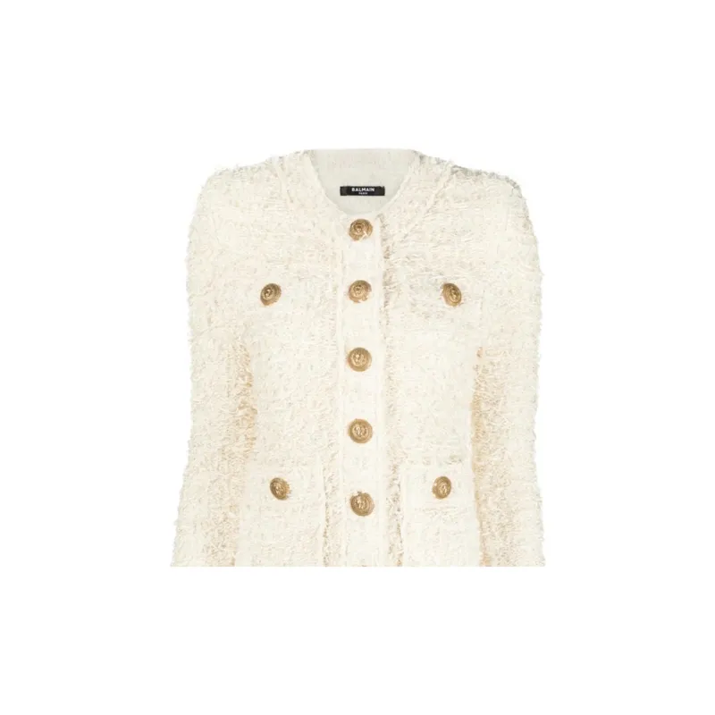 BALMAIN SS23 Jackets Coats Women's Beige-5