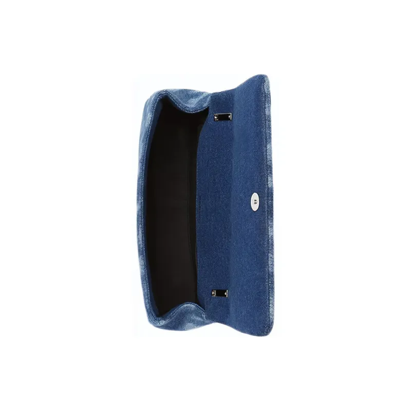 Burberry Lola Lola Bag Denim Crossbody Bag Shoulder Bag Women's Blue-3