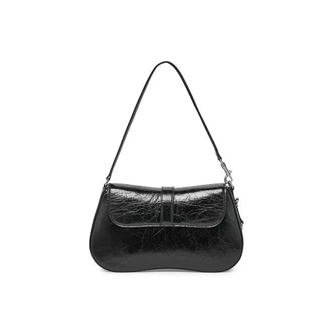 HXXXXS Cow Leather Shoulder Bag Women's Black-7