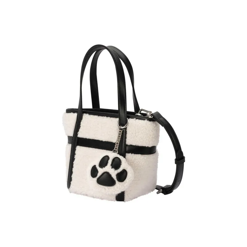 AJIDOU Artificial Leather Tote Bag, Shopping Bag, Shoulder Bag, Crossbody Bag, Handbag Medium Size Women's White-1