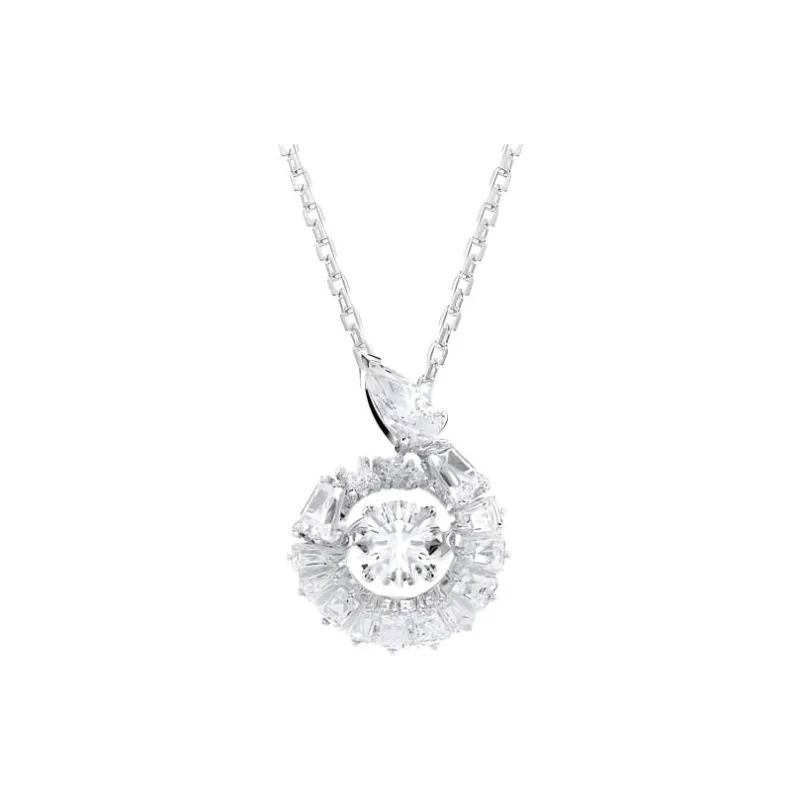 Swarovski Synthetic Cubic Zirconia Necklaces Women's Silver-2