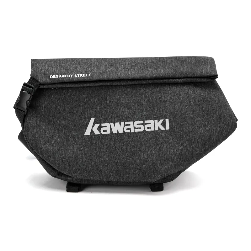 Kawasaki Polyester Messenger Bag Backpack Fanny Pack Regular Men's Gray Black/Frosted Black-0