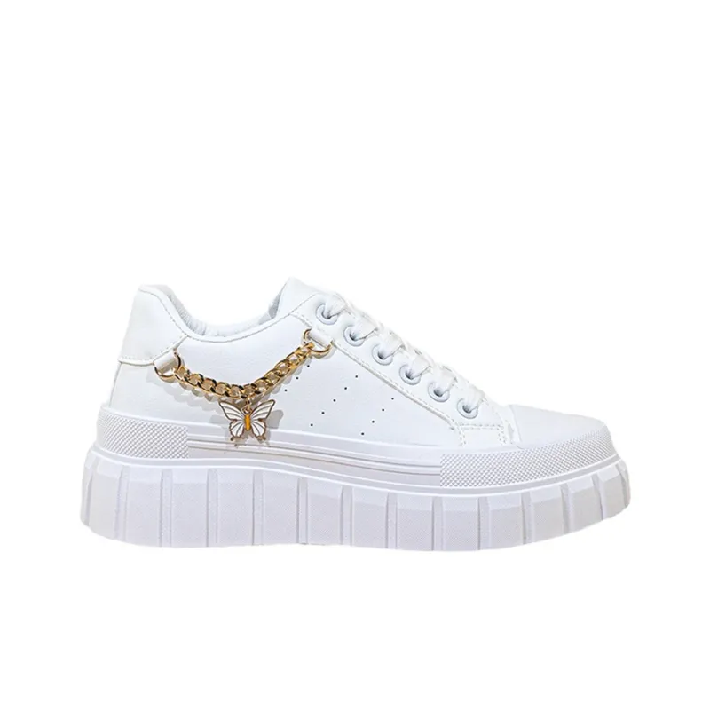 MCKP Lightweight Anti Slip And Wear Resistant Low Top Skateboard Shoes Women's White-2