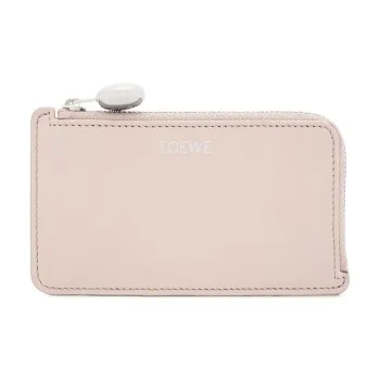 LOEWE Bright Nappa Calfskin Card Holder Women's Talc