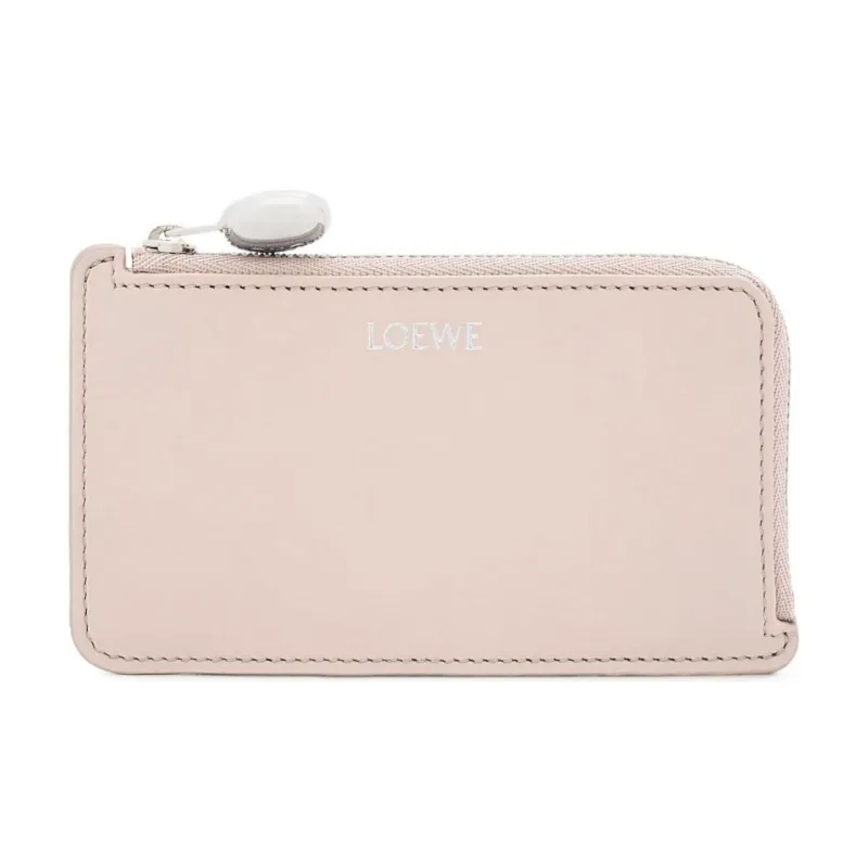 LOEWE Bright Nappa Calfskin Card Holder Women's Talc-0