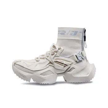 OGR MECHA Coutrue Mecha Fashion Apparel Collection Slip Resistant Coverage High Top Casual Shoes Unisex Apricot