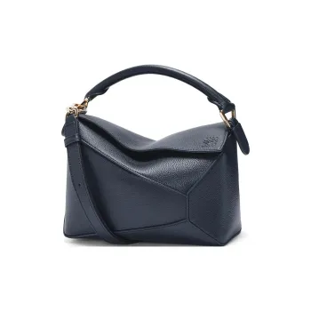 LOEWE Puzzle Cow Leather Shoulder Bag, Crossbody Bag, Handbag Small Size Women's Dark Marine Blue