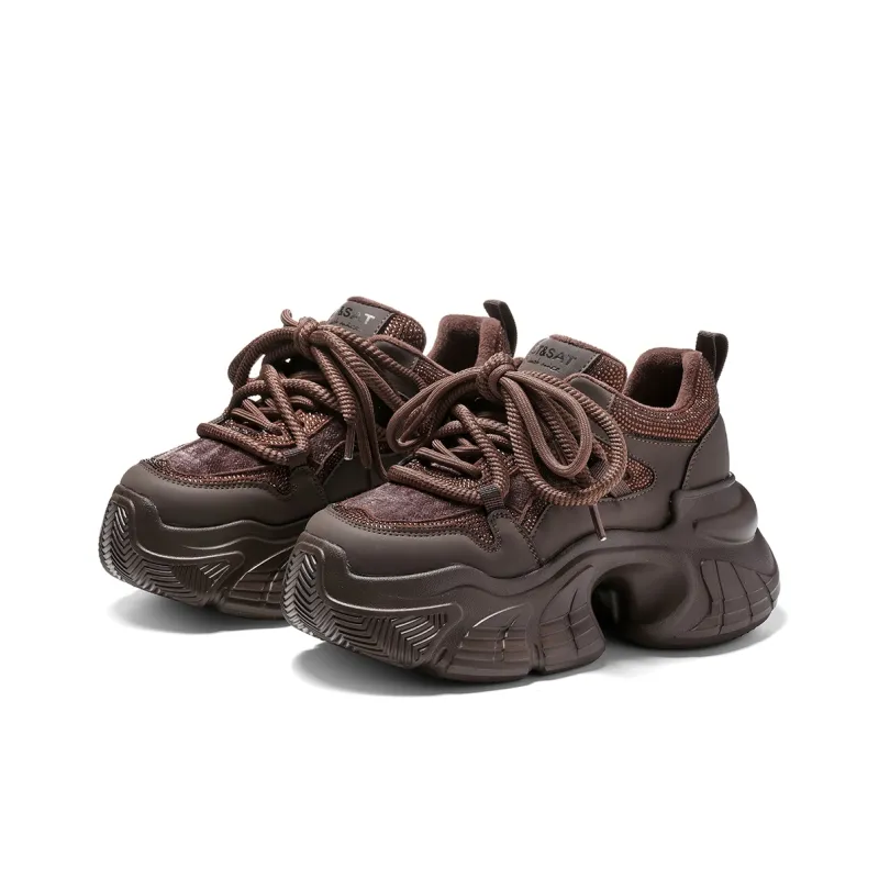 ST&SAT Cushioning Coverage And Abrasion Resistant Low Top Chunky Sneakers-5