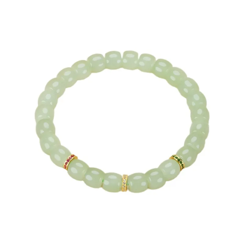 Cuizu Hetian Jade Bracelets Pale Greenish White Jade Unisex-0