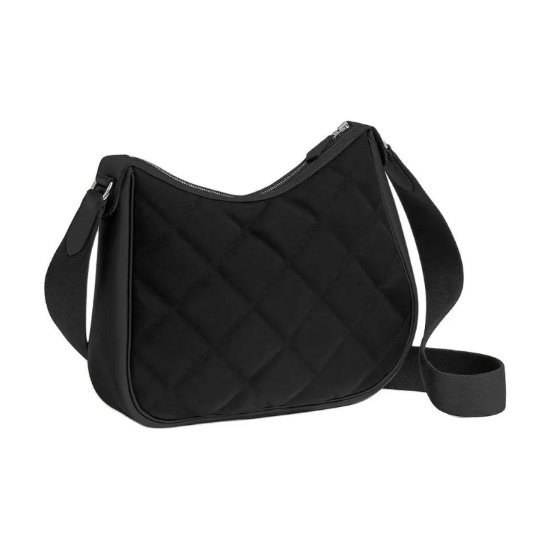 HERMES Woolycot Canvas With Swift Leather Shoulder Bag Crossbody Bag Women's Black-1