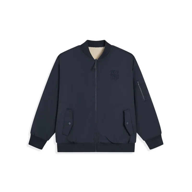 XTEP Velvet feel Coat Unisex Tofu Skin/Deca Blue-2