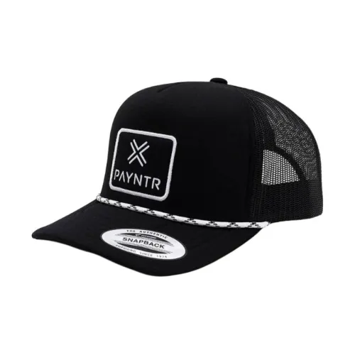 PAYNTR Cotton Polyester Elastane Blend Baseball Caps Unisex Black