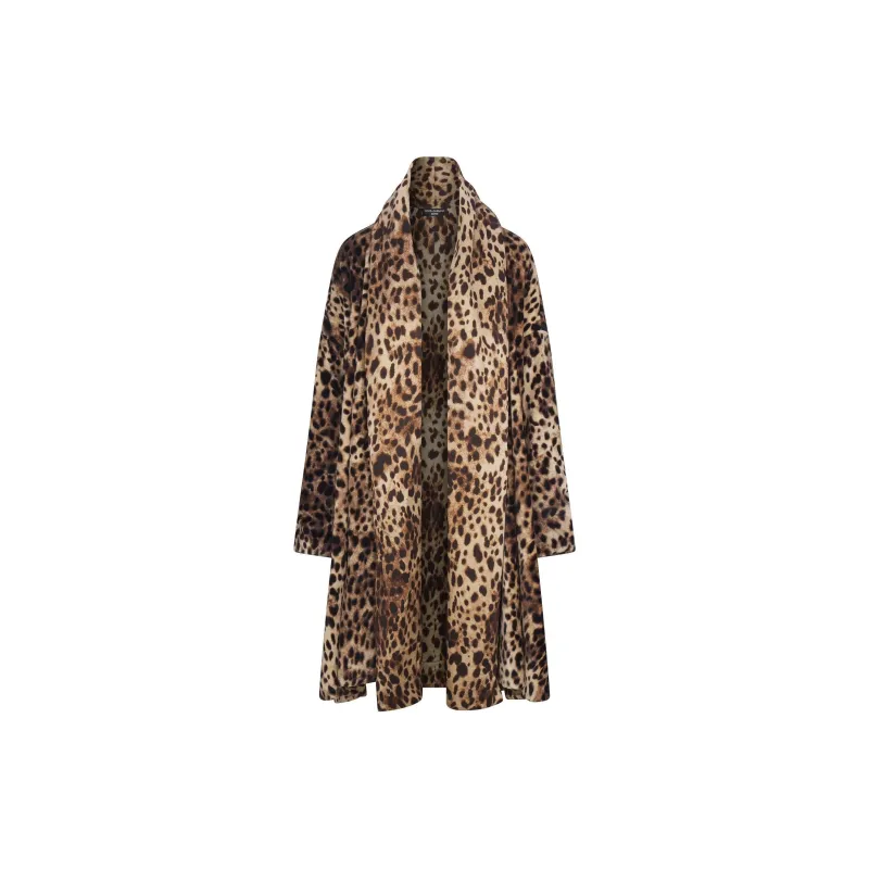 Skims X Dolce&Gabbana Silk Terry Robe Leopard-0