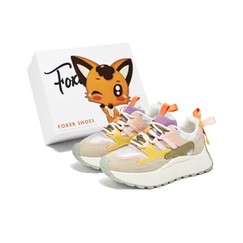 FOXER Cushioning Abrasion Resistant Lightweight Height Increasing Mat Low Top Chunky Sneakers Women's Beige/Pink/Yellow