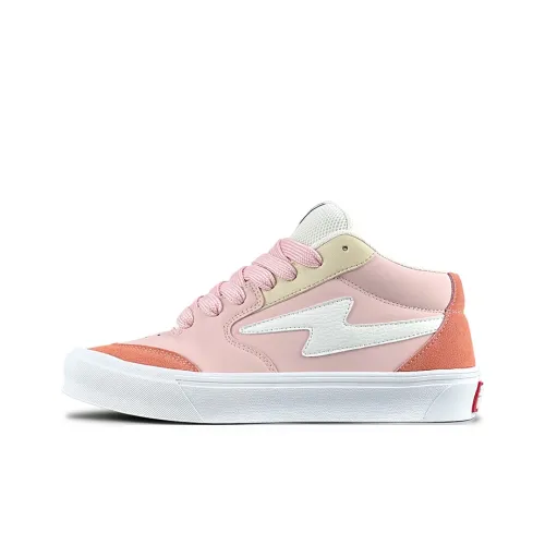 LuzaoT SUPER DRAG Mid Top Skateboard Shoes Women's Pink White
