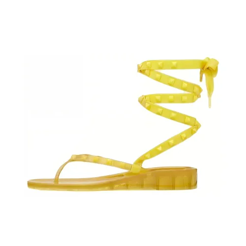 Valentino Rockstud One Strap Sandals Women's Yellow