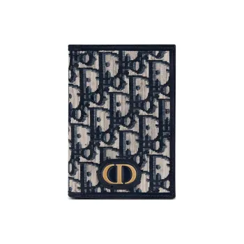 DIOR 30 Montaigne Canvas Passport Holder Canvas Bag Women's Blue