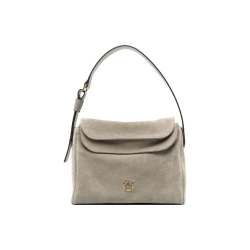 PINKO Big Leaf Series Calfskin Robin Bag Handbag Shoulder Bag Large Size Women's Taupe