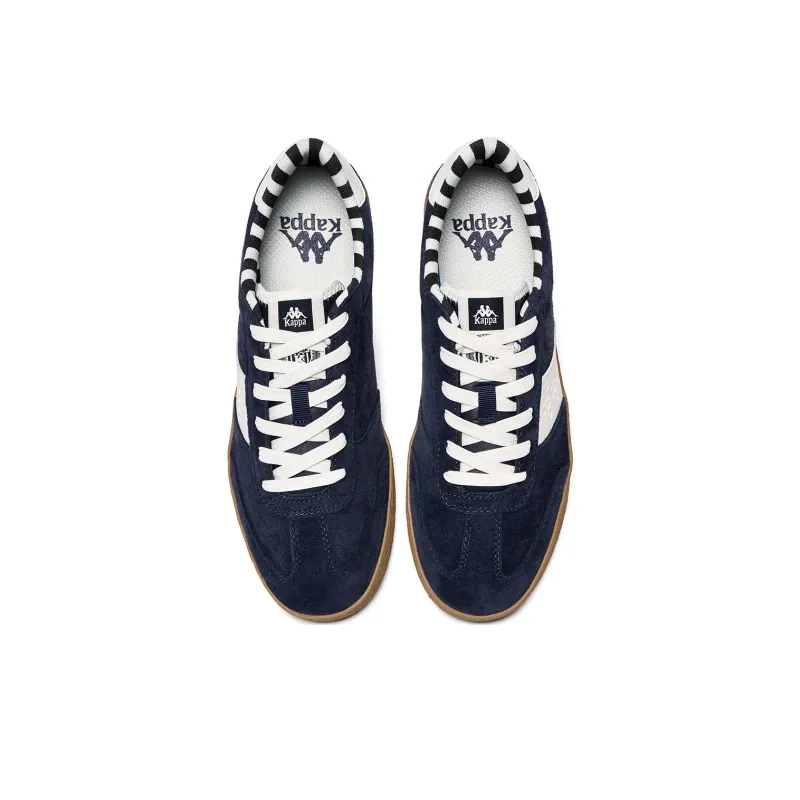 Kappa Cushioned Wear Resistant Lightweight Low Top Skateboard Shoes Unisex Midnight Blue/Korean White-3