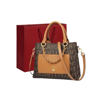 Old Man's Head PVC One Shoulder Handbags Regular Women's Coffee