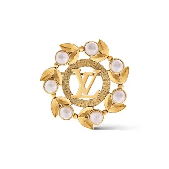 LOUIS VUITTON Pearls Flower Brooch
