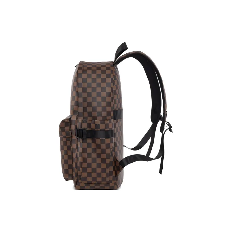 Yalu PU Backpack Tubas Unisex Black/Dark Brown-5