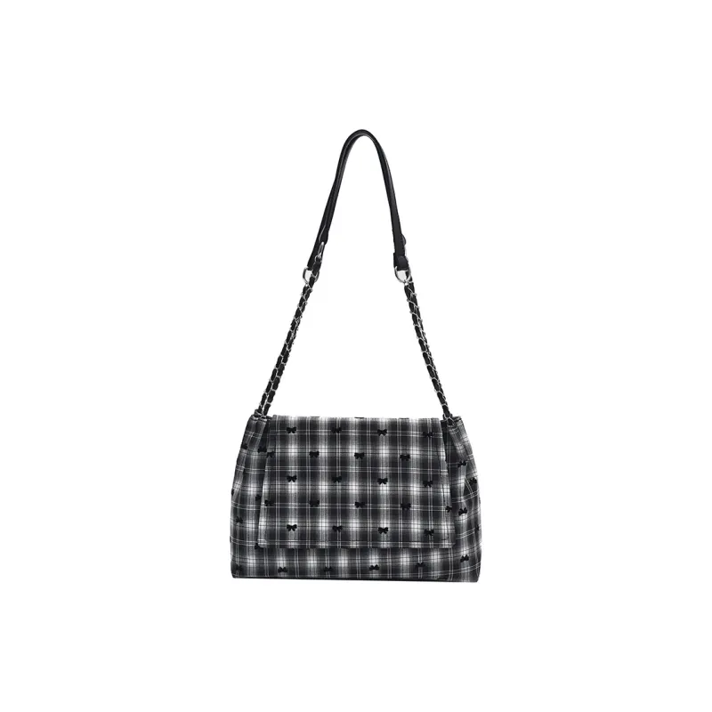 LOUIS ROYALN Nylon Shoulder Bag Regular Unisex Butterfly/Plaid/Polka Dot-3
