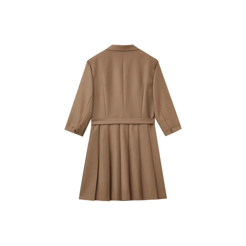 SHUIYUNJIAN Long Sleeved Dress Women's Coffee-1