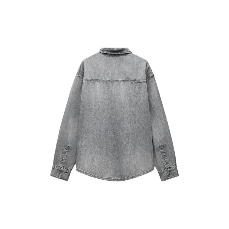 ZARA Trf Shirt Women's Light Gray-1