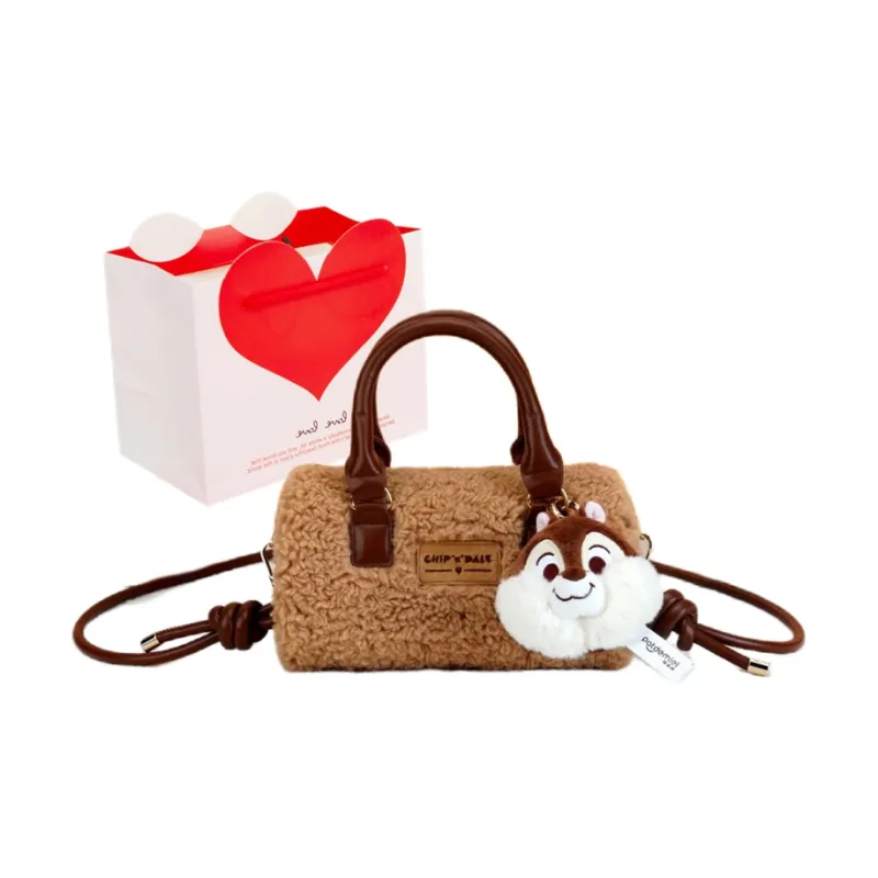 Disney Polyester Handbag, Shoulder Bag, Crossbody Bag Mini Women's Pink/Brown-10