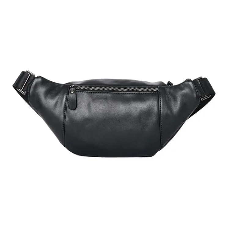 DOSRFINI Cow Leather Shoulder Bag Crossbody Bag Sling Bag Fanny Pack Regular Men's Black/Coffee-3