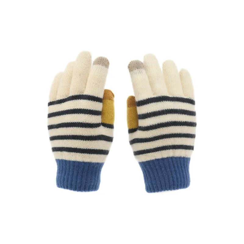 FREE RABBITⅡ Double Layer Warm Thickened And Fleece Lined Touchscreen Knitted Fabric Knit Gloves Unisex-5