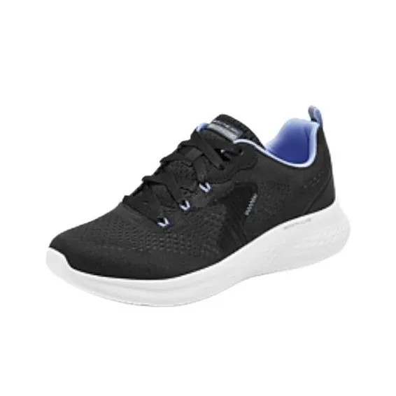 Skechers Sport Cushioning Low Top Casual Shoes Women's Black Blue-1