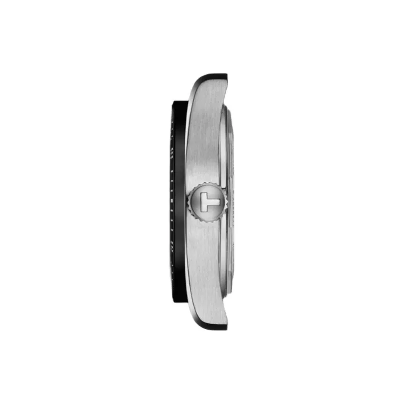 TISSOT PR516 Series Automatic Mechanical Movement Unisex Watch 38mm Black Dial Stainless Steel Case Leather Strap-3