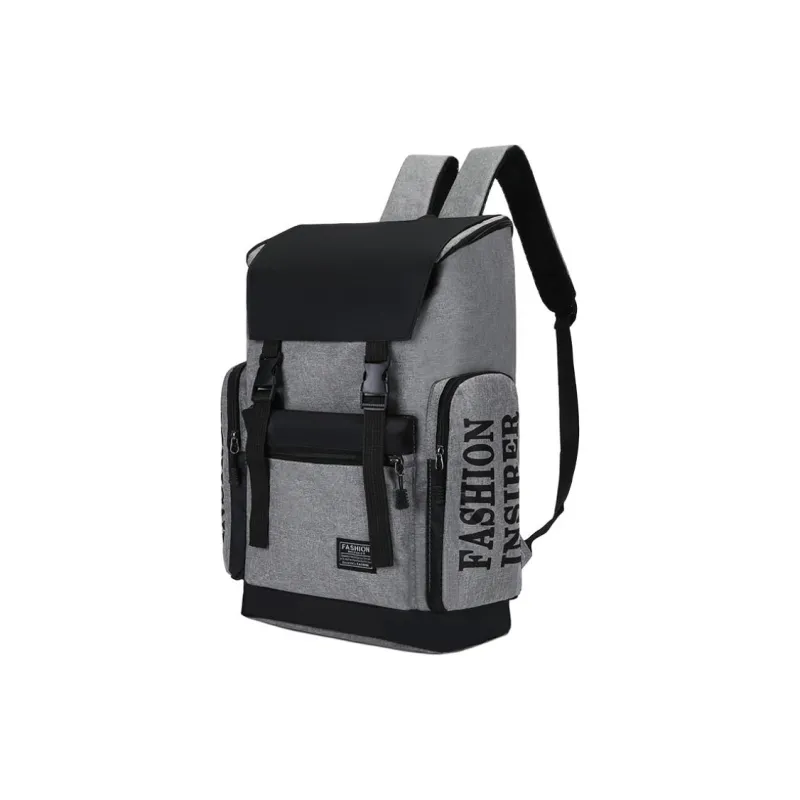 Yalu Oxford Backpack Regular Men's White/Black/Gray-3