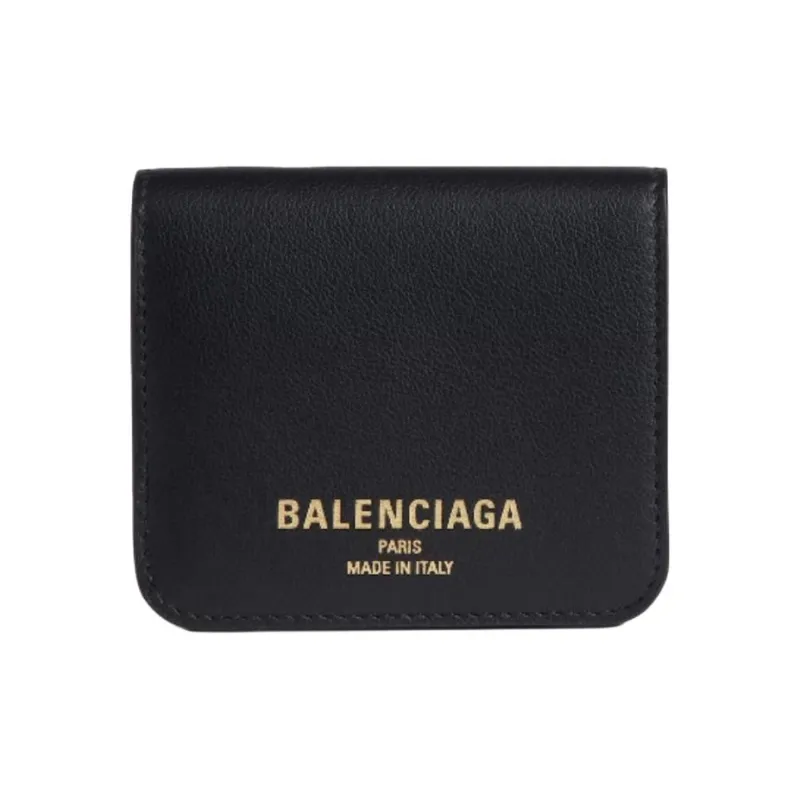 Balenciaga Cash Smooth Calf Leather Card Holder Women's Black-0