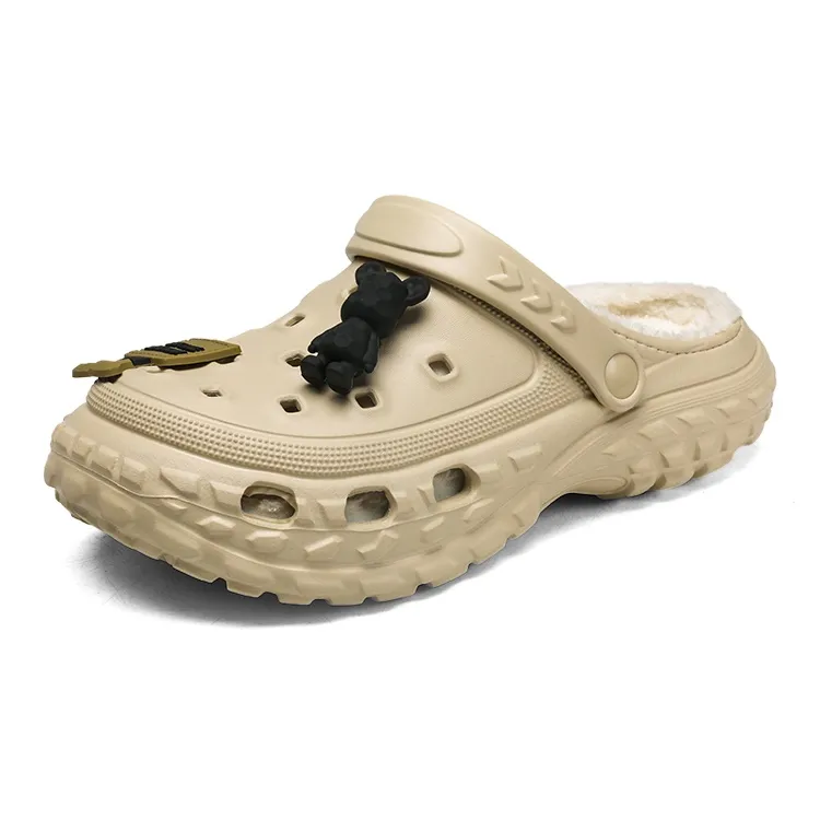 Darcy Sen Cotton Slippers Khaki/Black/Gray-1