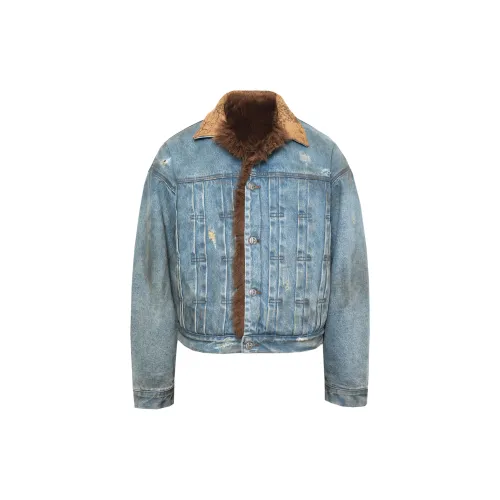 BIRTH OF ROYAL CHILD Seat Mountain Carved Denim Coat Unisex Blue
