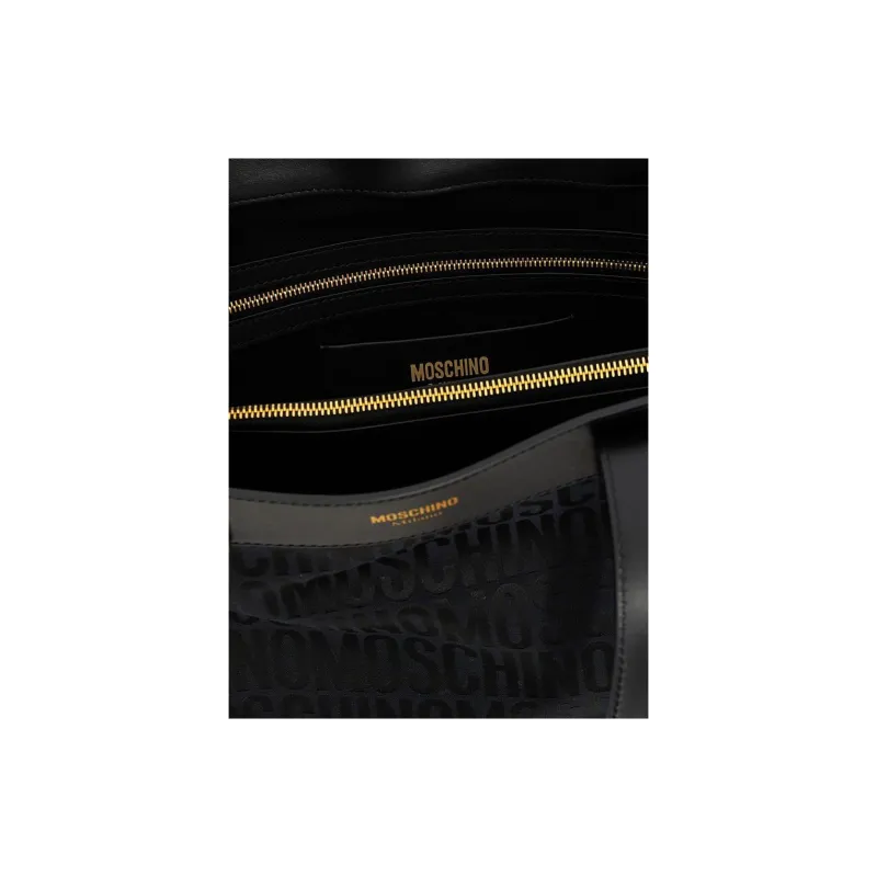 MOSCHINO Nylon Tote Bag Shopping Bag Shoulder Bag Handbag Men's Black-3