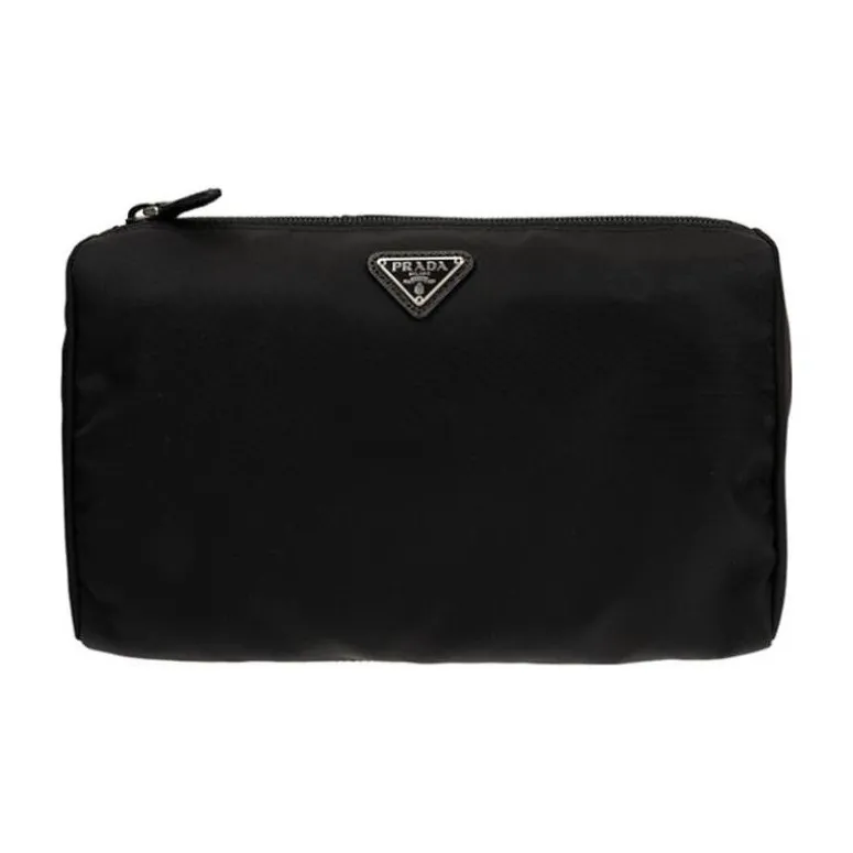 PRADA Nylon Clutch Regular Women's Black-0